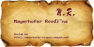 Mayerhofer Rovéna névjegykártya